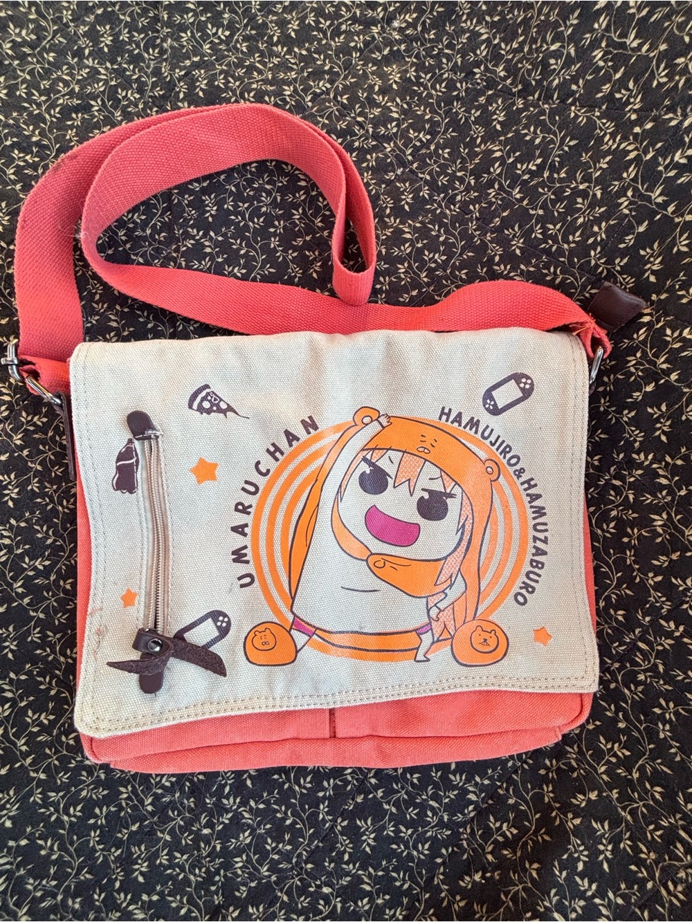Himouto! Umaru-chan Orange Canvas Anime Messenger Crossbody Bag